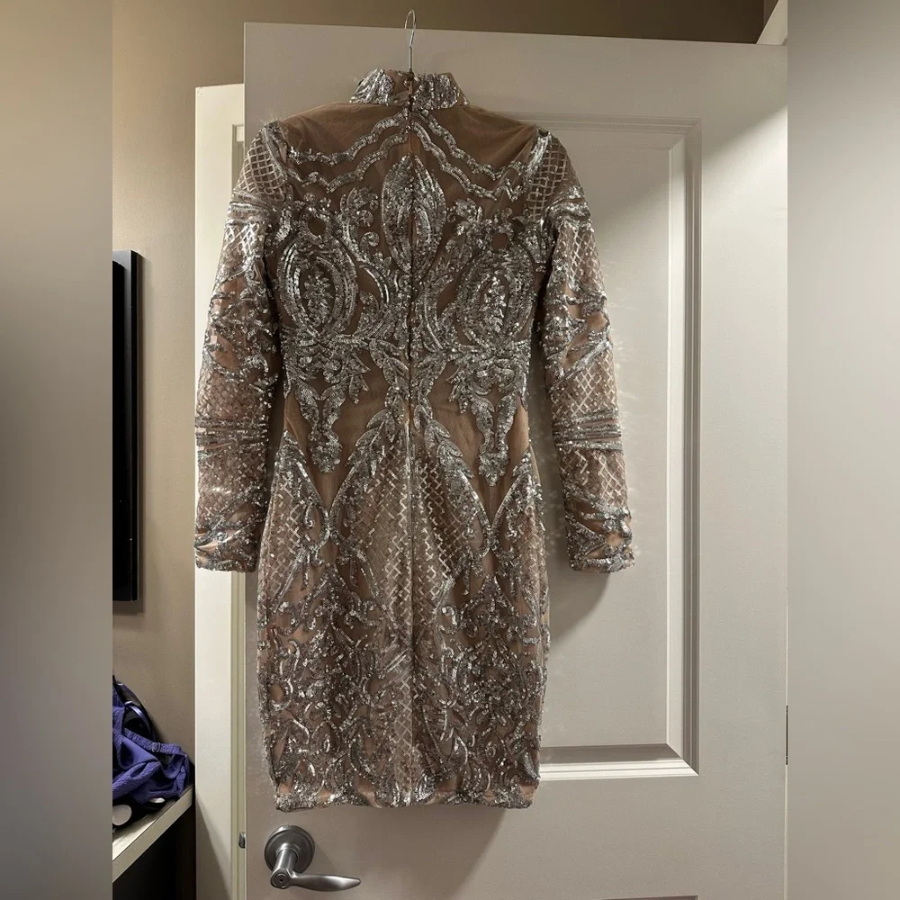L'ATISTE by Amy Nude Sequin Embellished Dress - Picture 2 of 4